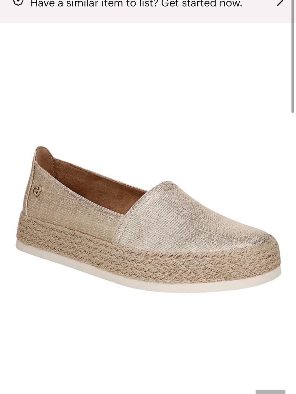 Giani Bernini Women's Archerr Casual Espadrille Flats Metallic Linen Size 6.5